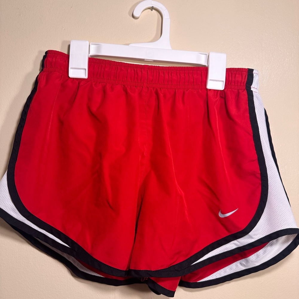 Red Nike Dri-Fit shorts, size Medium
(INV#A4)